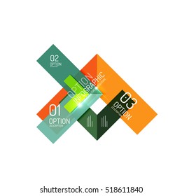 Abstract background, geometric infographic option templates. Vector colorful business presentation or data brochure layouts with sample text