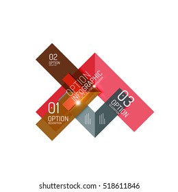 Abstract background, geometric infographic option templates. Vector colorful business presentation or data brochure layouts with sample text