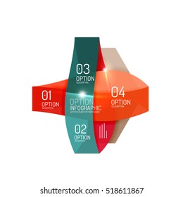 Abstract background, geometric infographic option templates. Vector colorful business presentation or data brochure layouts with sample text