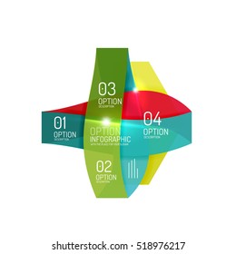 Abstract background, geometric infographic option templates. Vector colorful business presentation or data brochure layouts with sample text