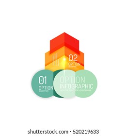 Fundo abstrato, modelos de opção infográfica geométrica. Layouts coloridos de brochura de dados ou apresentação de negócios com texto de exemplo