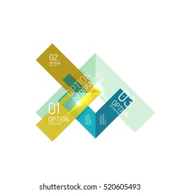 Abstract background, geometric infographic option templates. Vector colorful business presentation or data brochure layouts with sample text