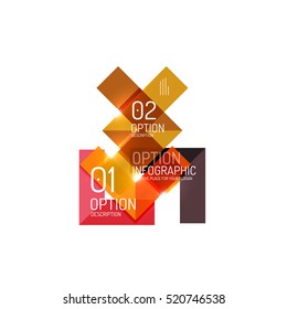 Abstract background, geometric infographic option templates. Vector colorful business presentation or data brochure layouts with sample text