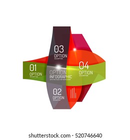 Fondo abstracto, plantillas de opciones de infografía geométrica. Presentación de negocios o diseño de folletos de datos en color vectorial con texto de ejemplo