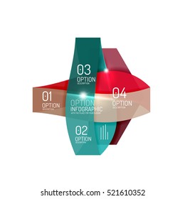 Abstract background, geometric infographic option templates. Vector colorful business presentation or data brochure layouts with sample text