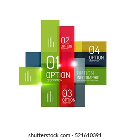Abstract background, geometric infographic option templates. Vector colorful business presentation or data brochure layouts with sample text