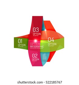 Abstract background, geometric infographic option templates. Vector colorful business presentation or data brochure layouts with sample text