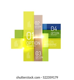 Abstract background, geometric infographic option templates. Vector colorful business presentation or data brochure layouts with sample text