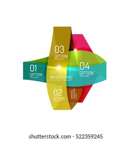 Abstract background, geometric infographic option templates. Vector colorful business presentation or data brochure layouts with sample text