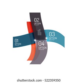 Abstract background, geometric infographic option templates. Vector colorful business presentation or data brochure layouts with sample text