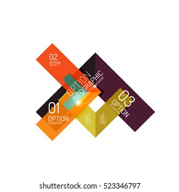 Abstract background, geometric infographic option templates. Vector colorful business presentation or data brochure layouts with sample text
