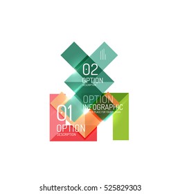 Abstract background, geometric infographic option templates. Vector colorful business presentation or data brochure layouts with sample text