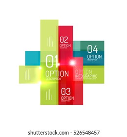 Fondo abstracto, plantillas de opciones de infografía geométrica. Presentación de negocios o diseño de folletos de datos en color vectorial con texto de ejemplo