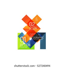 Fondo abstracto, plantillas de opciones de infografía geométrica. Presentación de negocios o diseño de folletos de datos en color vectorial con texto de ejemplo