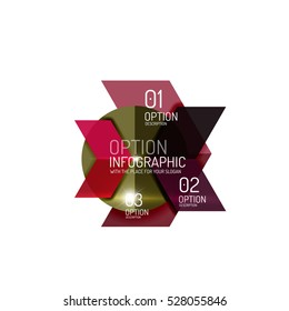 Fundo abstrato, modelos de opção infográfica geométrica. Layouts coloridos de brochura de dados ou apresentação de negócios com texto de exemplo