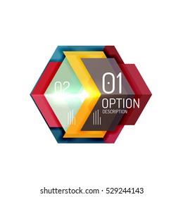 Fondo abstracto, plantillas de opciones de infografía geométrica. Presentación de negocios o diseño de folletos de datos en color vectorial con texto de ejemplo