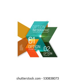 Fondo abstracto, plantillas de opciones de infografía geométrica. Presentación de negocios o diseño de folletos de datos en color vectorial con texto de ejemplo