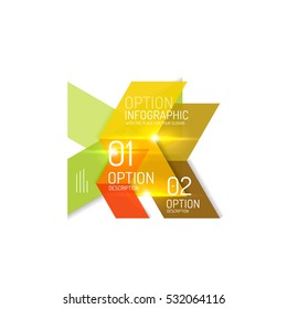 Fondo abstracto, plantillas de opciones de infografía geométrica. Presentación de negocios o diseño de folletos de datos en color vectorial con texto de ejemplo