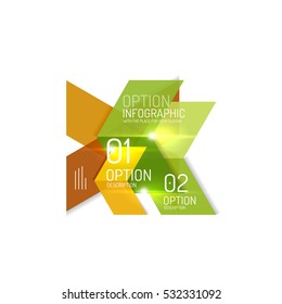 Abstract background, geometric infographic option templates. Vector colorful business presentation or data brochure layouts with sample text