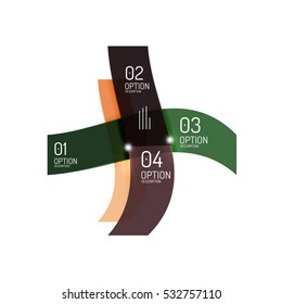 Abstract background, geometric infographic option templates. Vector colorful business presentation or data brochure layouts with sample text
