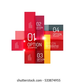 Abstract background, geometric infographic option templates. Vector colorful business presentation or data brochure layouts with sample text