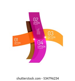 Abstract background, geometric infographic option templates. Vector colorful business presentation or data brochure layouts with sample text