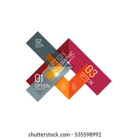 Abstract background, geometric infographic option templates. Vector colorful business presentation or data brochure layouts with sample text