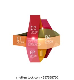 Abstract background, geometric infographic option templates. Vector colorful business presentation or data brochure layouts with sample text