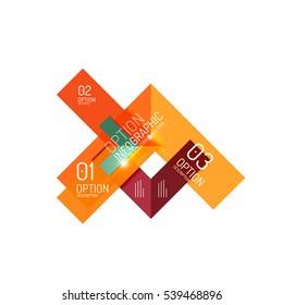 Abstract background, geometric infographic option templates. Vector colorful business presentation or data brochure layouts with sample text