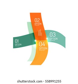 Abstract background, geometric infographic option templates. Vector colorful business presentation or data brochure layouts with sample text