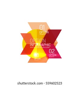 Fondo abstracto, plantillas de opciones de infografía geométrica. Presentación de negocios o diseño de folletos de datos en color vectorial con texto de ejemplo