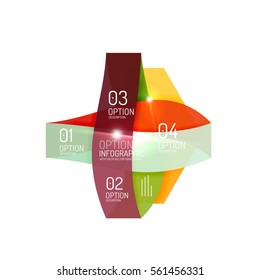 Abstract background, geometric infographic option templates. Vector colorful business presentation or data brochure layouts with sample text