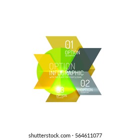 Fondo abstracto, plantillas de opciones de infografía geométrica. Presentación de negocios o diseño de folletos de datos en color vectorial con texto de ejemplo