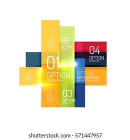 Fondo abstracto, plantillas de opciones de infografía geométrica. Presentación de negocios o diseño de folletos de datos en color vectorial con texto de ejemplo