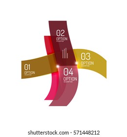 Abstract background, geometric infographic option templates. Vector colorful business presentation or data brochure layouts with sample text
