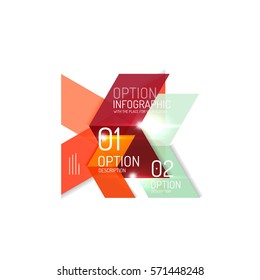 Fondo abstracto, plantillas de opciones de infografía geométrica. Presentación de negocios o diseño de folletos de datos en color vectorial con texto de ejemplo