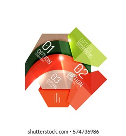 Fondo abstracto, plantillas de opciones de infografía geométrica. Presentación de negocios o diseño de folletos de datos en color vectorial con texto de ejemplo