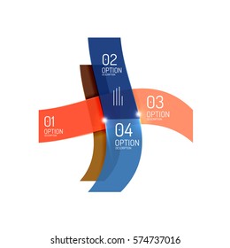 Abstract background, geometric infographic option templates. Vector colorful business presentation or data brochure layouts with sample text