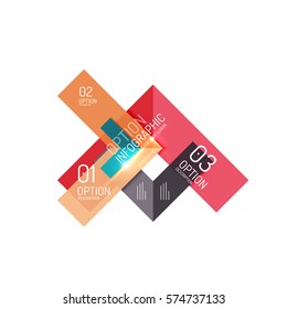 Fondo abstracto, plantillas de opciones de infografía geométrica. Presentación de negocios o diseño de folletos de datos en color vectorial con texto de ejemplo