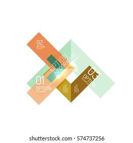 Abstract background, geometric infographic option templates. Vector colorful business presentation or data brochure layouts with sample text