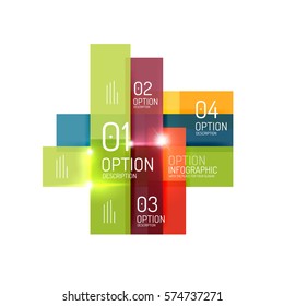 Fondo abstracto, plantillas de opciones de infografía geométrica. Presentación de negocios o diseño de folletos de datos en color vectorial con texto de ejemplo