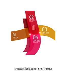 Abstract background, geometric infographic option templates. Vector colorful business presentation or data brochure layouts with sample text
