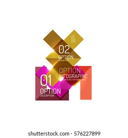 Fondo abstracto, plantillas de opciones de infografía geométrica. Presentación de negocios o diseño de folletos de datos en color vectorial con texto de ejemplo