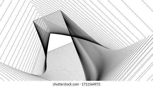 Abstract background with geometric linear shape. Vector illustration in sketch style