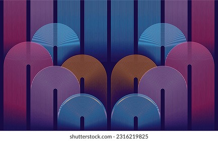 Abstract background geometric lines with Modern style and Futuristic technology concept