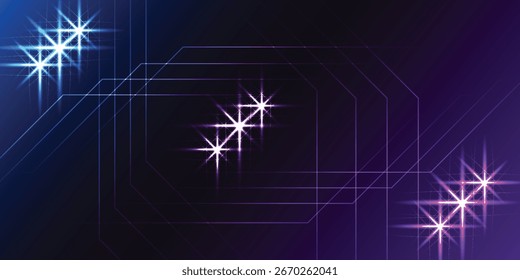 Fondo Abstractas con líneas geométricas y estallidos de estrellas.