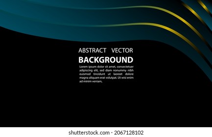 abstract background geometric liquid gradient black and blue and gold gradient, for posters, banners, and others, vector design copy space area eps 10