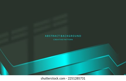 Abstract background Geometric liquid gradient of black color and tosca gradient with golden light on the back, for posters, banners, etc., EPS 10 vector design copy space area