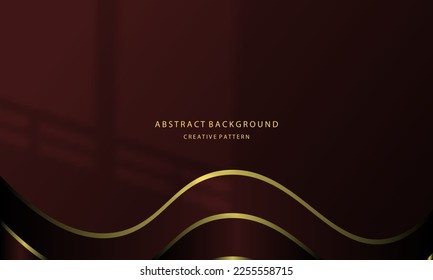 Abstract background Geometric liquid gradient of gold color and maroon gradient with golden light on the back, for posters, banners, etc., EPS 10 vector design copy space area