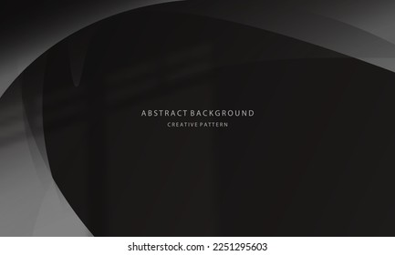 Abstract background Geometric liquid gradients of black color and gradient of dark ash and light ash with golden light on the back, for posters, banners, etc., EPS vector design copy space area 10
